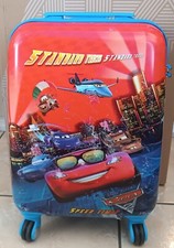 Used Disney Cars McQueen Hardshell Suitcase Cabin Boys Kids Luggage Small Blue