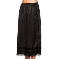 Women Ladies Half Slip Lace Trim Elastic Waist Long Underskirt Petticoats Dress