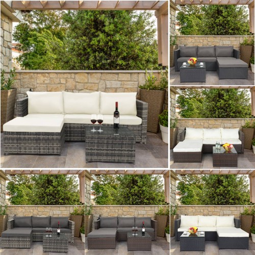 Rattan garden furniture set - garden,