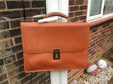 Tanner Krolle luxury tan leather elegant business briefcase document case