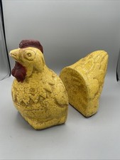 Yellow Chicken Bookends Heavy