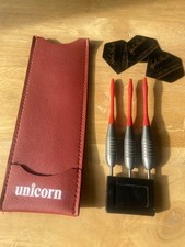 Rare John Lowe type ? 25g Tungsten Darts & John Lowe Flights- old stone face 