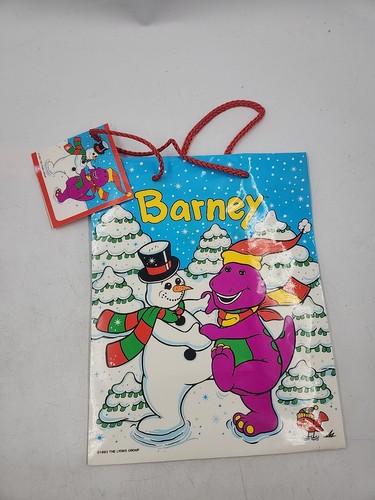 1993 vintage barney gift bag - barney,