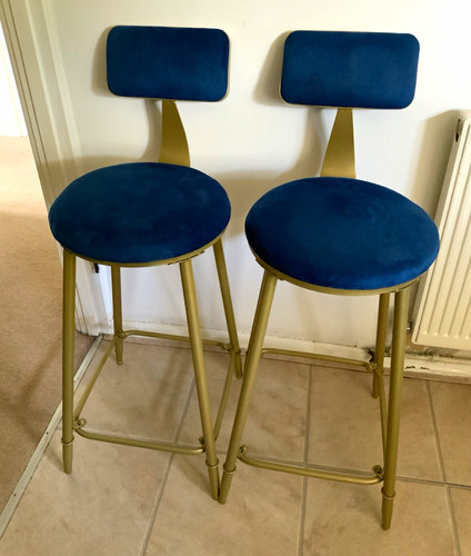 Set blue upholstered bar - upholstered,