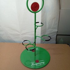 Tanqueray Gin Advertising Green Metal Tree Stand Glasses Holder Holds 4 Glasses
