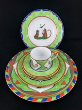 LYNN CHASE TIGER RAJ * Charger Dinner Salad Dessert Bread Plates Soup Cup Saucer