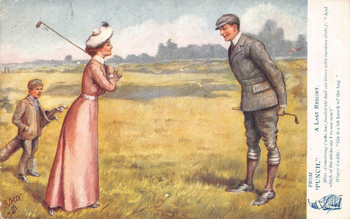 Postcard comic golf - ,