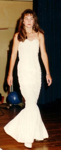 Cream ruched lace fishtail - cream,