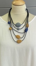 NEW LAGENLOOK STATMENT JEWELLERY black&multi SHORT PENDANT  MULTI NECKLACE