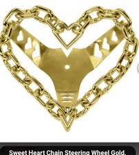 AUTHENTIC LOWRIDER SWEETHEART GOLD CHAIN BICYCLE STEERING WHEEL 