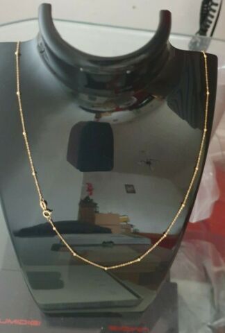 9ct gold chain flat - 9ct, bead