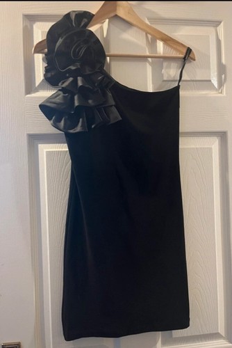 Elegant mini black dress - dress, with