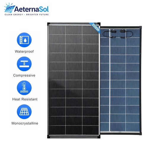 Aeternasol 200w bifacial solar - bifacial,