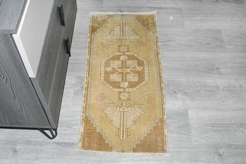Vintage turkish gold rug - vintage,