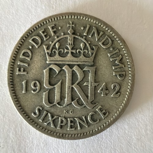 1942 george silver sixpence - george,