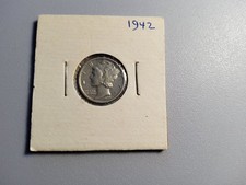United States 1 Dime "Mercury " 1942 Silver (.900) Coin - Liberty in Winged Cap