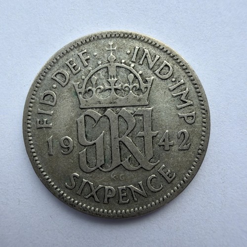 1942 george silver sixpence - 1942, vi