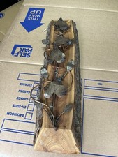 Vintage Wood and Metal Design Work Art Hanging Wall Plaque Home Decor