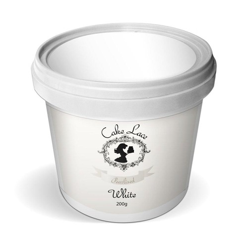 Cake lace white pearlised - lace,