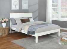 Solid white Wooden bed