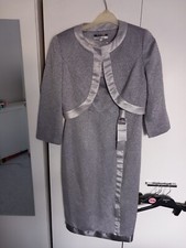 Ladies Wedding Suit Size10, Silver Grey, Dress And Jacket, By Veromia
