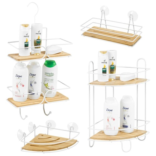 Bamboo shower shelf - shower,