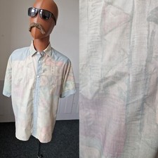 Vintage Crazy Print Shirt -Large-  Overhead Festival Ugly Upcycled AP68