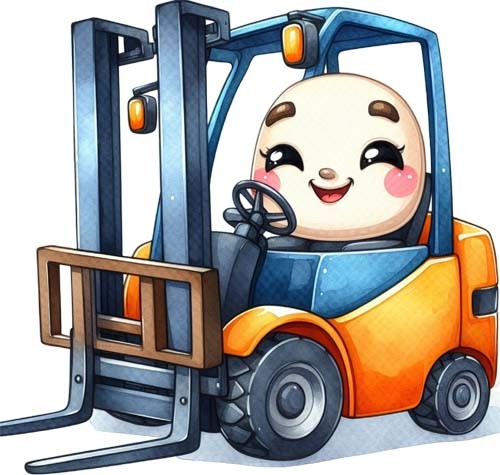 Colour forklift truck wall - forklift,