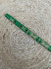 Wooden Flute Whistle Wood Green Children Toy Kids Instrument Music