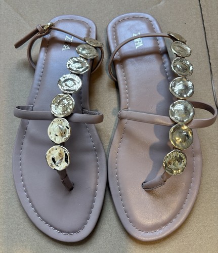 Zara gold beaded flat - gold, sandals