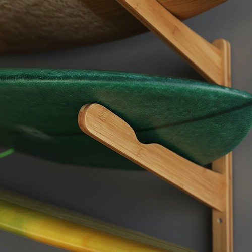 Bamboo surfboard stand painted - bamboo,