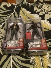 Walking Dead AMC Series 5 Charred Zombie And Merle Zombie Action Figure See Desc
