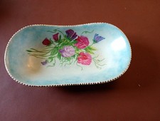 Vintage Sandland Ware Trinket Dish Made In England Hand Painted, By L . Munro
