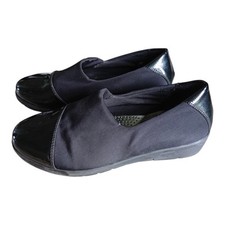 Pavers Slip-on Patent Leather Toe Court Shoes Smart Black UK5 EU38 