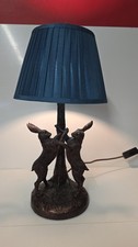 Boxing Hares  Bronze Effect Table Lamp Bedside Table Lamp, "Read Discription" 