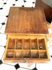 Antique INDIANA Counter TOP Cash Drawer Cabinet Country Store Bell Oak -Walnut