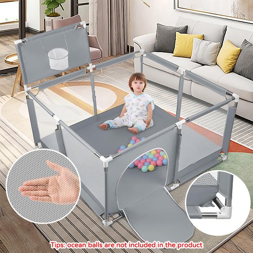Baby playpen with basketball - with,
