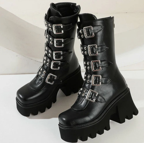 Womens punk rivet - womens, wedge
