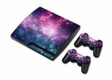 Space Galaxy Game Skin Sticker for PS3 Slim Playstation 3 Console Controllers