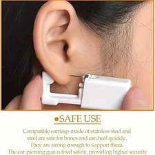 2 Painless Ear Piercing Kit Safe Guns with Stainless Steel Stud & Alcohol Pads