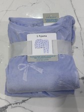 BNWT Primark soft blue/lilac bow design long sleeve pyjamas age 14-15 Christmas