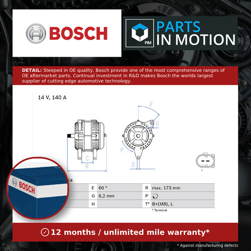 Alternator 0986049950 bosch - 0986049950,