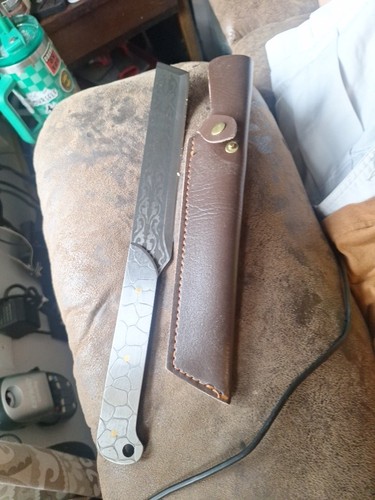 Hand forged damascus knife - damascus,