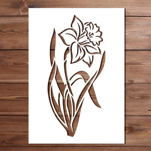 Daffodil stencil for painting - daffodil,
