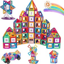 180Pcs Magnetic Building Tiles Set Kids Creative 3D Educational Construction Toy