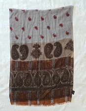 LE CAMP ITALIAN STYLE WOMENS MULTI PAISLEY PATTERN LONG VISCOSE SCARF L64"×W23".