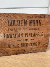 Vintage antique old rustic pineapple crate storage box