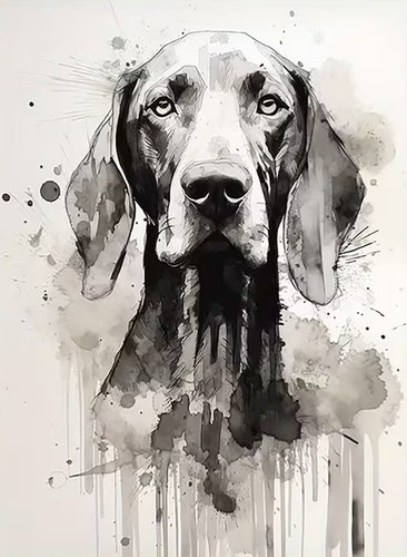 Weimaraner dog animal painting - weimaraner,