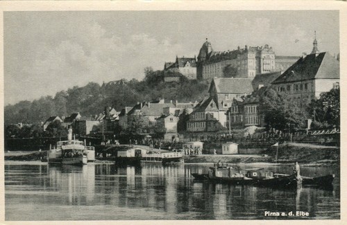 Germany pirna elbe river - ak,