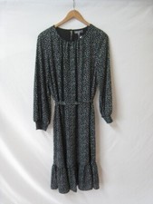Principles @ Debenhams Black & Green Print Long Sleeve Dress Sz 16 BNWT RRP £39